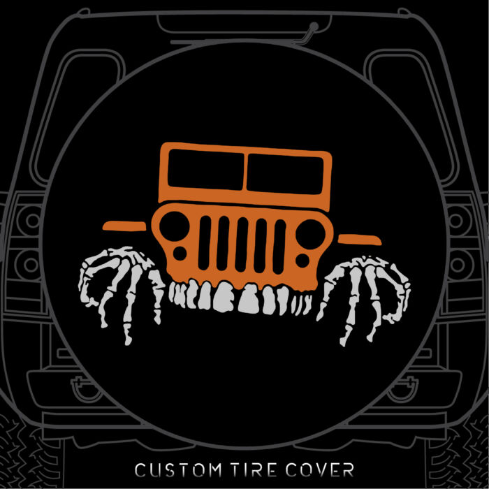 Custom Tire Cover Skull jeep