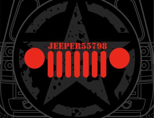 Jeeper Red Grille Custom Tire Cover