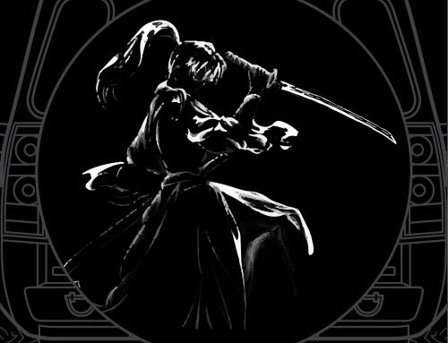Samurai Warrior Silhouette Custom Tire Cover