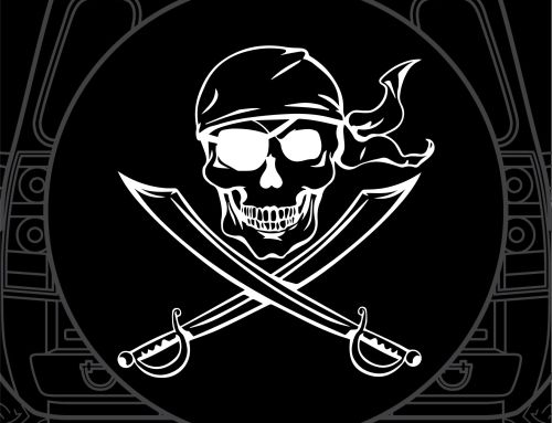 Pirate Skull Sword Flag Custom Tire Cover
