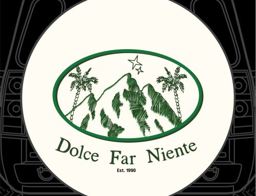 Dolce Far Niente Palm Badge Custom Tire Cover