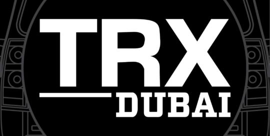 TRX Dubai custom tire cover logo on vehicle spare tire.