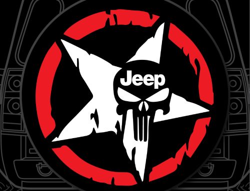 Jeep Punisher Red Circle Custom Tire Cover