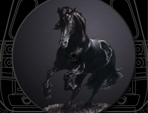Black Horse Running Custom Tire Cover
