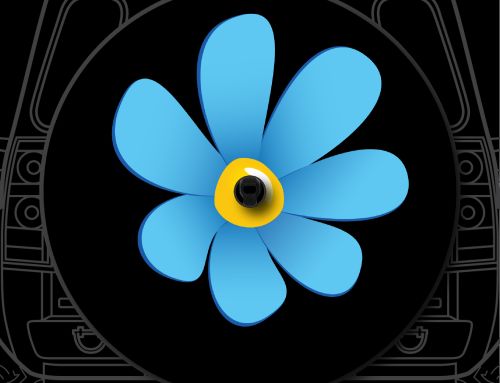 Blue Daisy Flower Custom Tire Cover