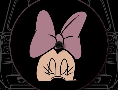 Minnie Mouse Bow Badge Custom Tire Cover
