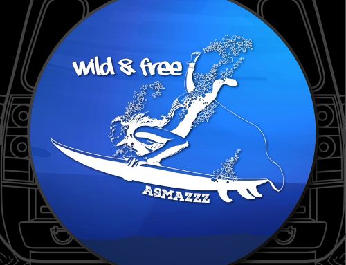 Wild And Free Surfer Badge Custom Tire Cover