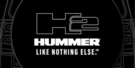 Hummer custom tire cover with H2 logo and slogan.