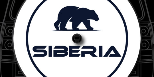 Siberia bear logo on custom tire cover for vehicle protection.
