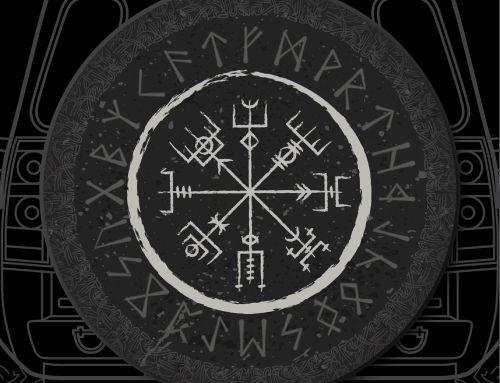 Vegvísir (the traditional Icelandic magical stave often called the Norse or Viking compass) Custom Tire Cover