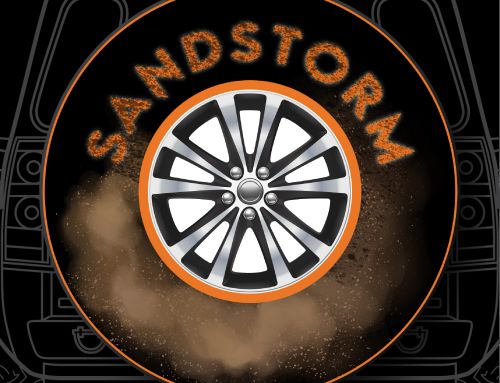 Sandstorm Circle Badge Custom Tire Cover