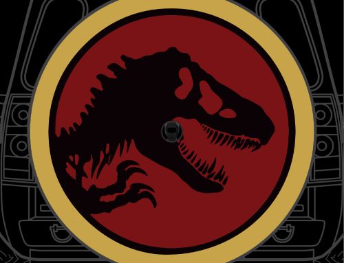 Jurassic Park T-Rex Circle Custom Tire Cover