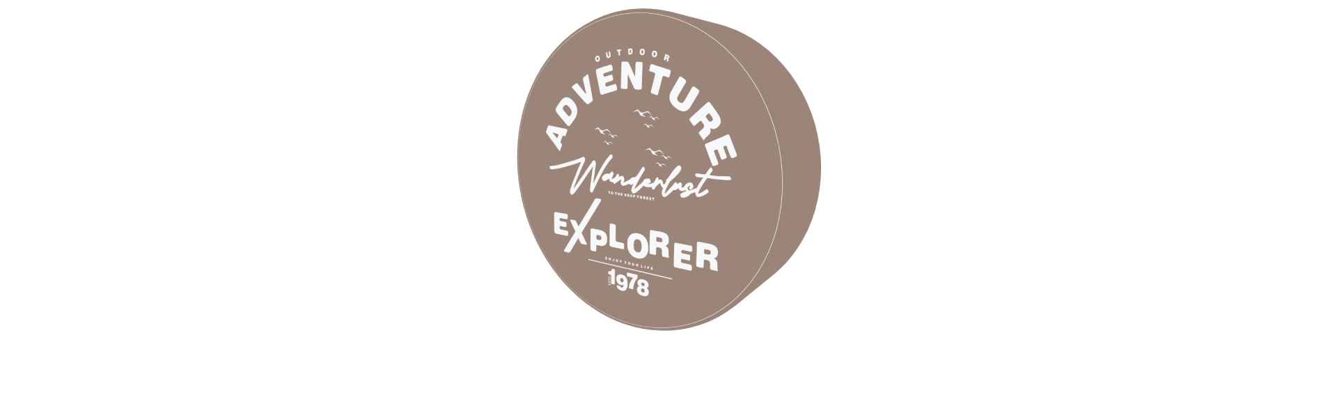 Classic green Land Cruiser rear tire fitted with a black rexine leather custom cover featuring an Outdoor Adventure Wanderlust Explorer design